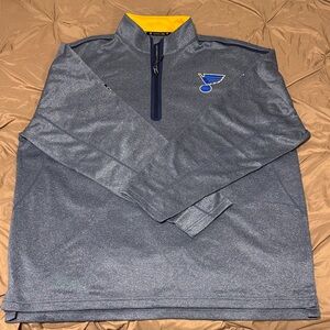 Blue Quarter-Zip Pullover with Logo